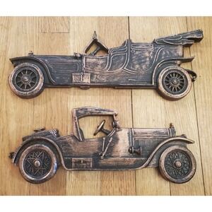 Dart Set of 2 Vintage Cars Wall Decor Retro Made in USA Copper Color